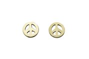 9k yellow gold karen walker mini peace earrings