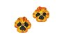 karen walker citrine and enamel pansy stud earrings