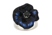 karen walker sapphire and enamel pansy ring