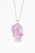 CRYSTAL SKULL NECKLACE, AMETHYST, SMALL