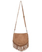 zabbana fringe pouch bag - caramel suede