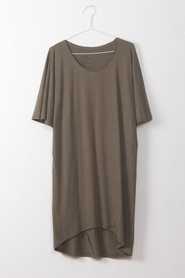 building block oversized tee dress, moss green