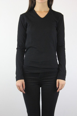 Simple V Neck Long Sleeve