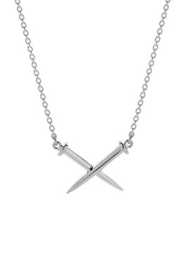 CROSSED NAIL PENDANT, SILVER