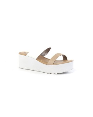 Robyn Slide in White/Tan by Kathryn Wilson