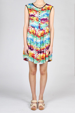 Button Up Dress, multi