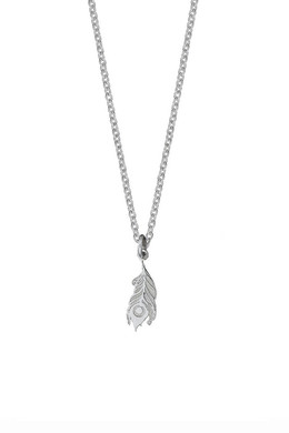 Peacock Charm Necklace, silver