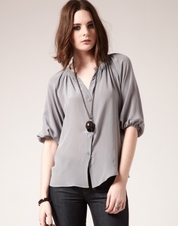 gathered neck shirt