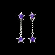 Violet Twin Star Studs