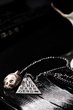 skull happy pendant, silver